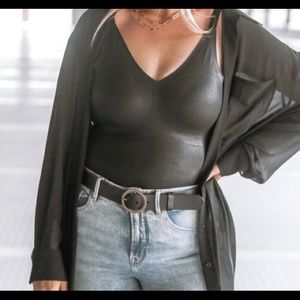 Knix x Birds Papaya Black Bodysuit